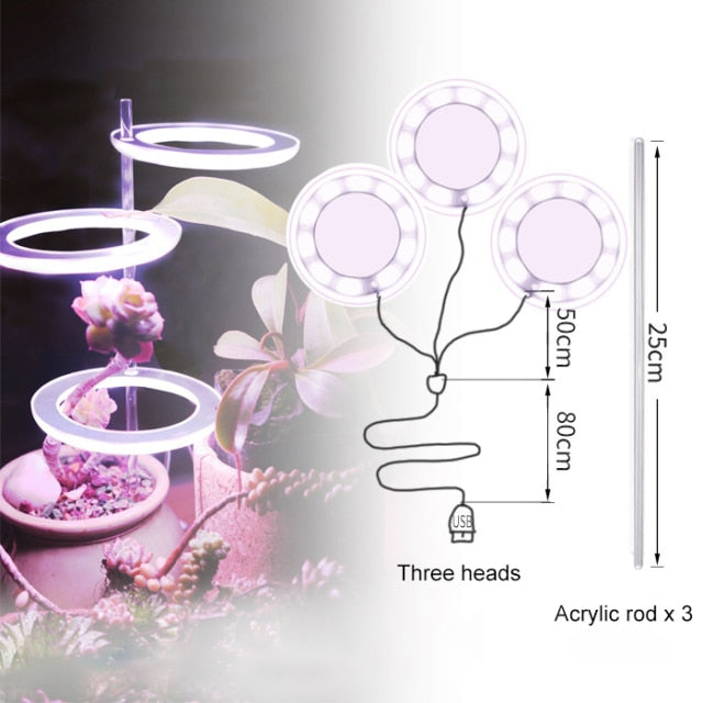 GrowHalo - Angel Three Ring Grow Light For Indoor Plants